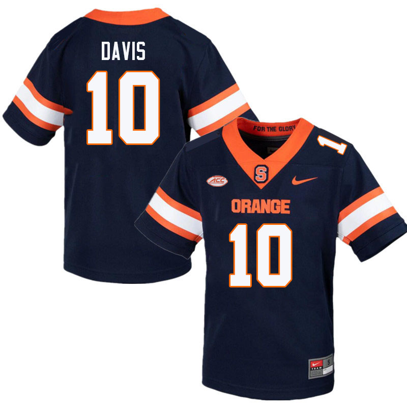 Syracuse Orange #10 Braden Davis College Football Jerseys Stitched Sale-Navy